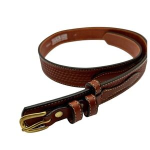 Yoder Amish Leather Belt Basket Weave Western Style Premium Genuine Leather 40